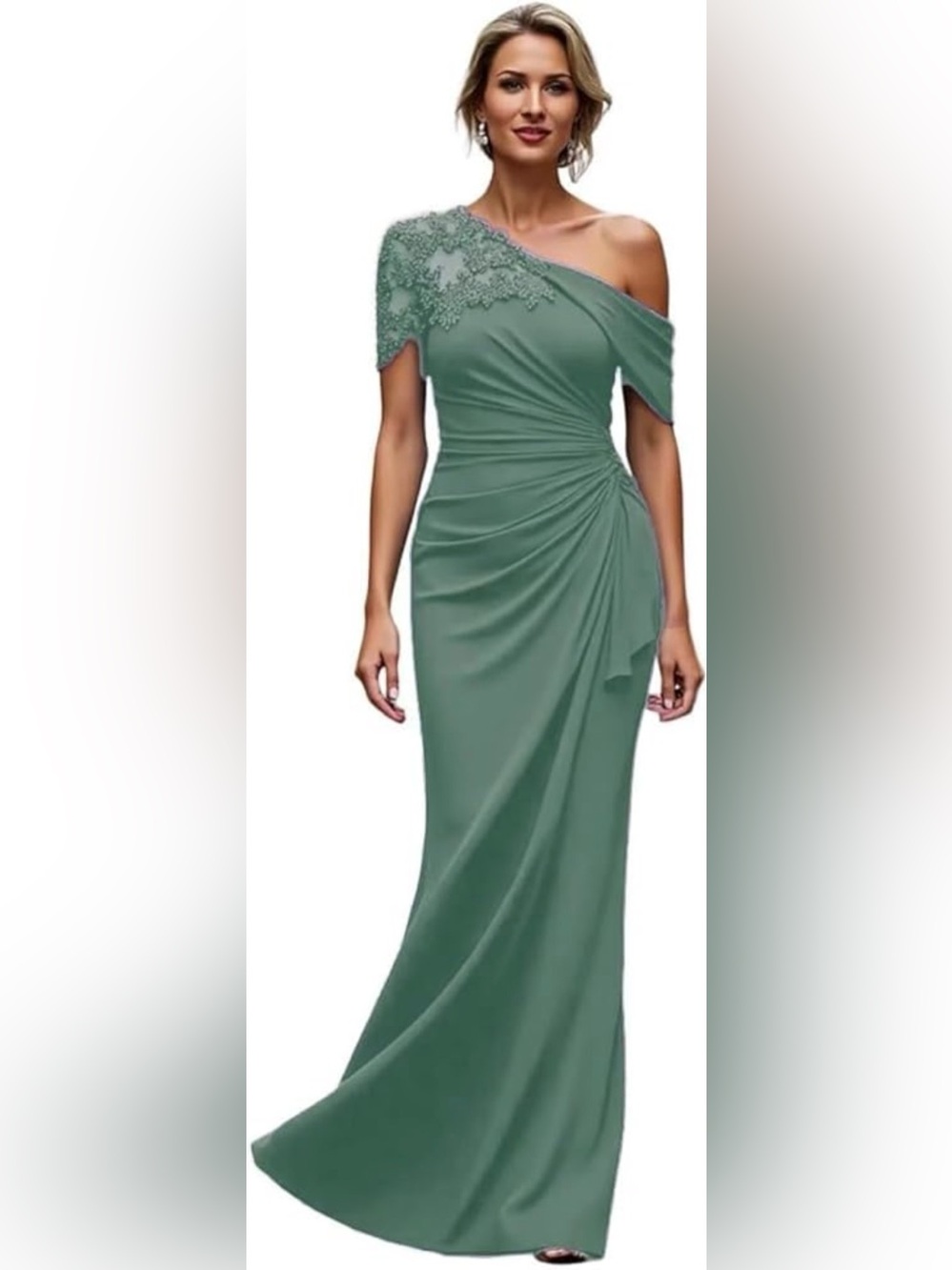 Ryanth Chiffon Corset Gown One Shoulder Formal Dress Size 14